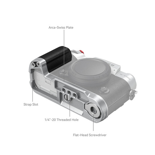 SmallRig 4713 Silicone L-Shape Handle für Fujifilm X-T50 Silber